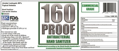Liter Label (Sanitizer Label   160 Proof 1 Liter Label)
